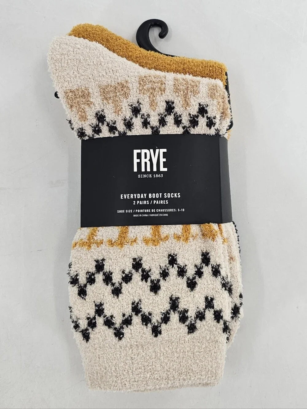 FRYE FUZZY BOOT SOCKS 2-PAIRS WOMEN'S SIZE 5-10 NWT MULTICOLOR